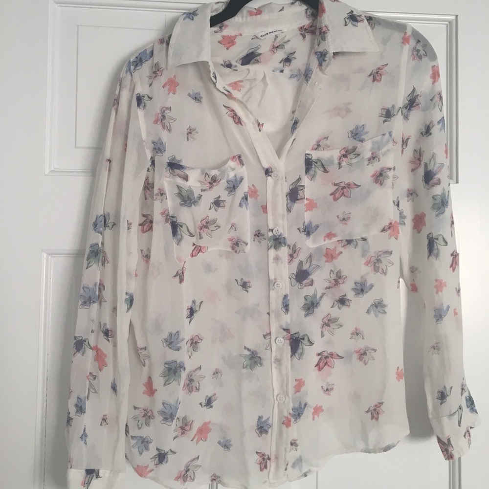 Club Monaco multicolor button up blouse